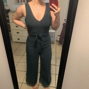 Lush Forest Green Textured Jumpsuit